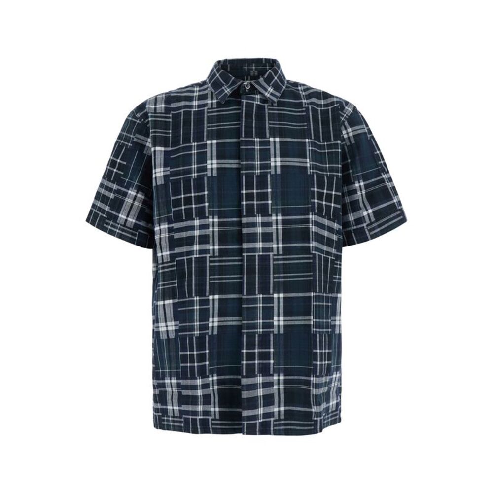 Erl Men Short-Sleeve Shirt With Black Check Pattern Unisex